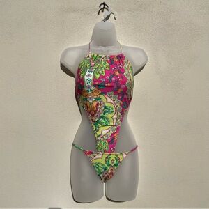 Vibrant Floral Women Swim One Piece